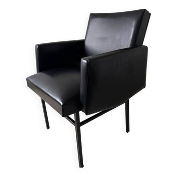 Fauteuil noir design années 50