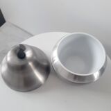 Vintage pear ice bucket in brushed aluminum 60s 70s italy