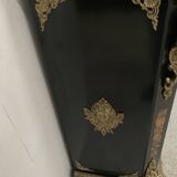 Meuble Napoléon III en bois noir et marqueterie de bois clair XIX siècle