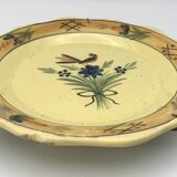 Quimper primavera earthenware wall plate, decorated with flowers and birds