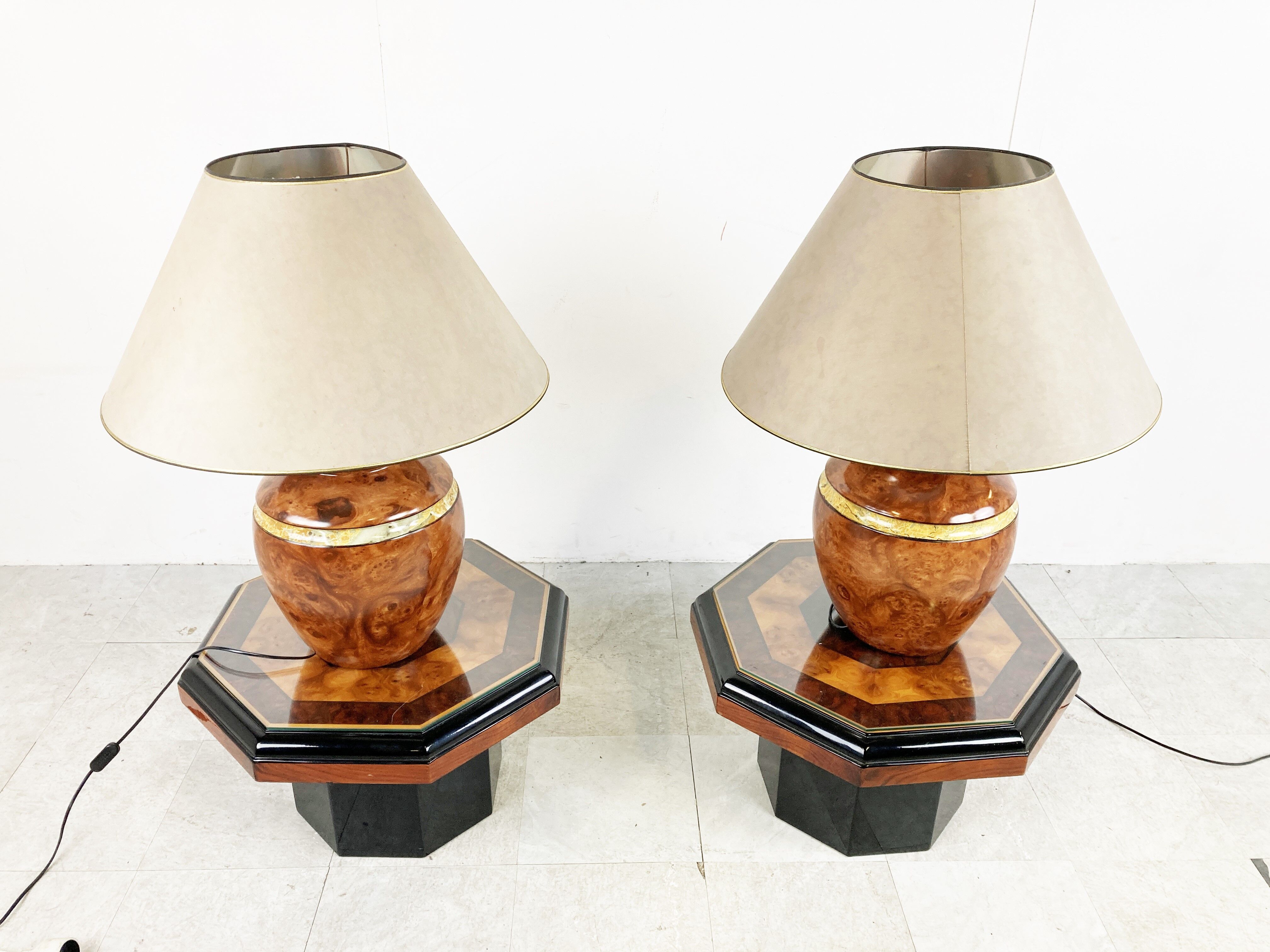 Paire de lampes de table chics, années 1980