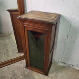 Meuble d'appoint ancien vitrail
