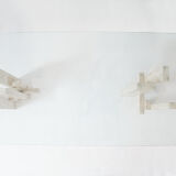 Rare architectural travertine table by Willy Ballez