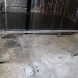 Vintage table chrome legs and smoked glass top