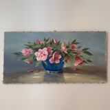 Old painting, still life with seringats, signed and dated 1953