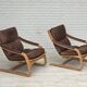 1970s, Swedish design by Åke Fribytter, armchair, leather, bentwood.