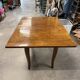 Lacquered oak table - rotating and foldable top