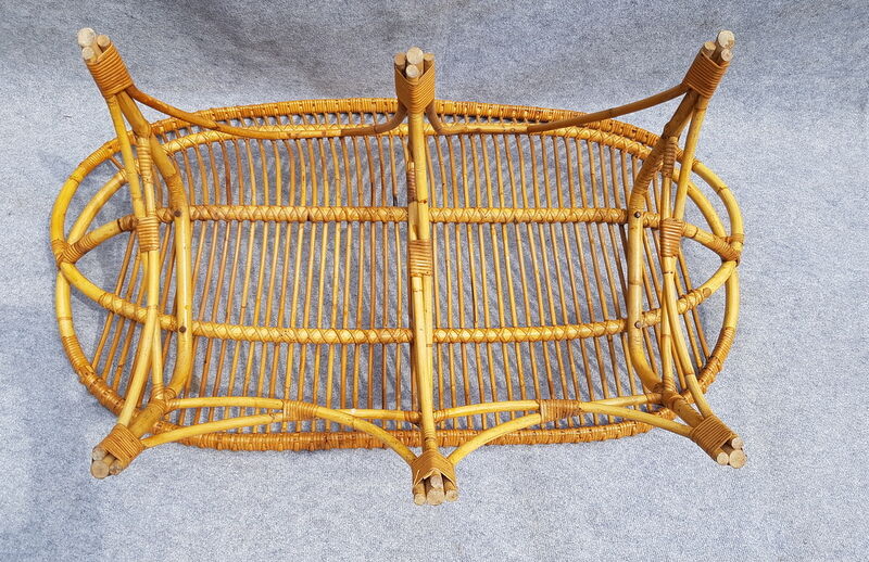 Vintage rattan sofa bench