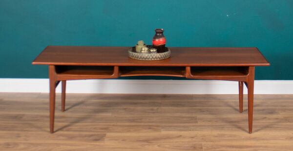 Table basse rétro en teck des années 1960, danoise du milieu du siècle