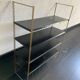 Vintage 1960 String wall shelf black and gold - 60 x 48 cm