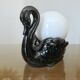 "Black swan" lamp in ceramic and opaline, 70s-80s