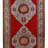 Tapis vintage turc oushak fait main 110cm x 340cm 1940s, 1c515