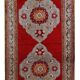 Vintage turkish oushak handmade carpet 110cm x 340cm 1940s, 1c515