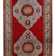 Tapis vintage turc oushak fait main 110cm x 340cm 1940s, 1c515