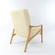 Fauteuil Pen velours côtelé crème