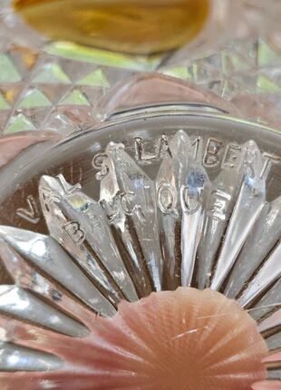 Amber and transparent crystal box Val Saint-Lambert Art Deco