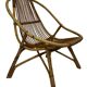 Ensemble vintage de 4 fauteuils club en rotin Rohe Noordwolde 1960
