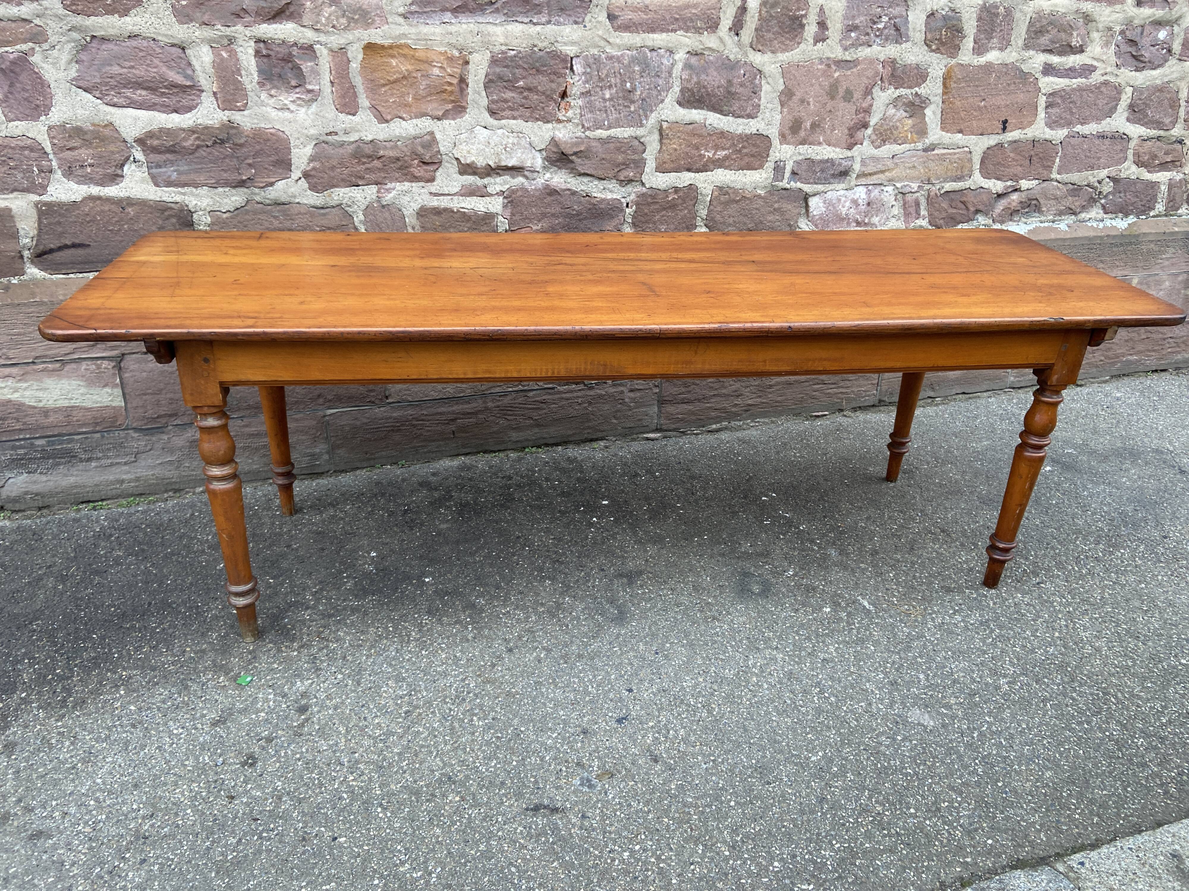 Large Alsatian farmhouse table 225 cm fir shade Merisier