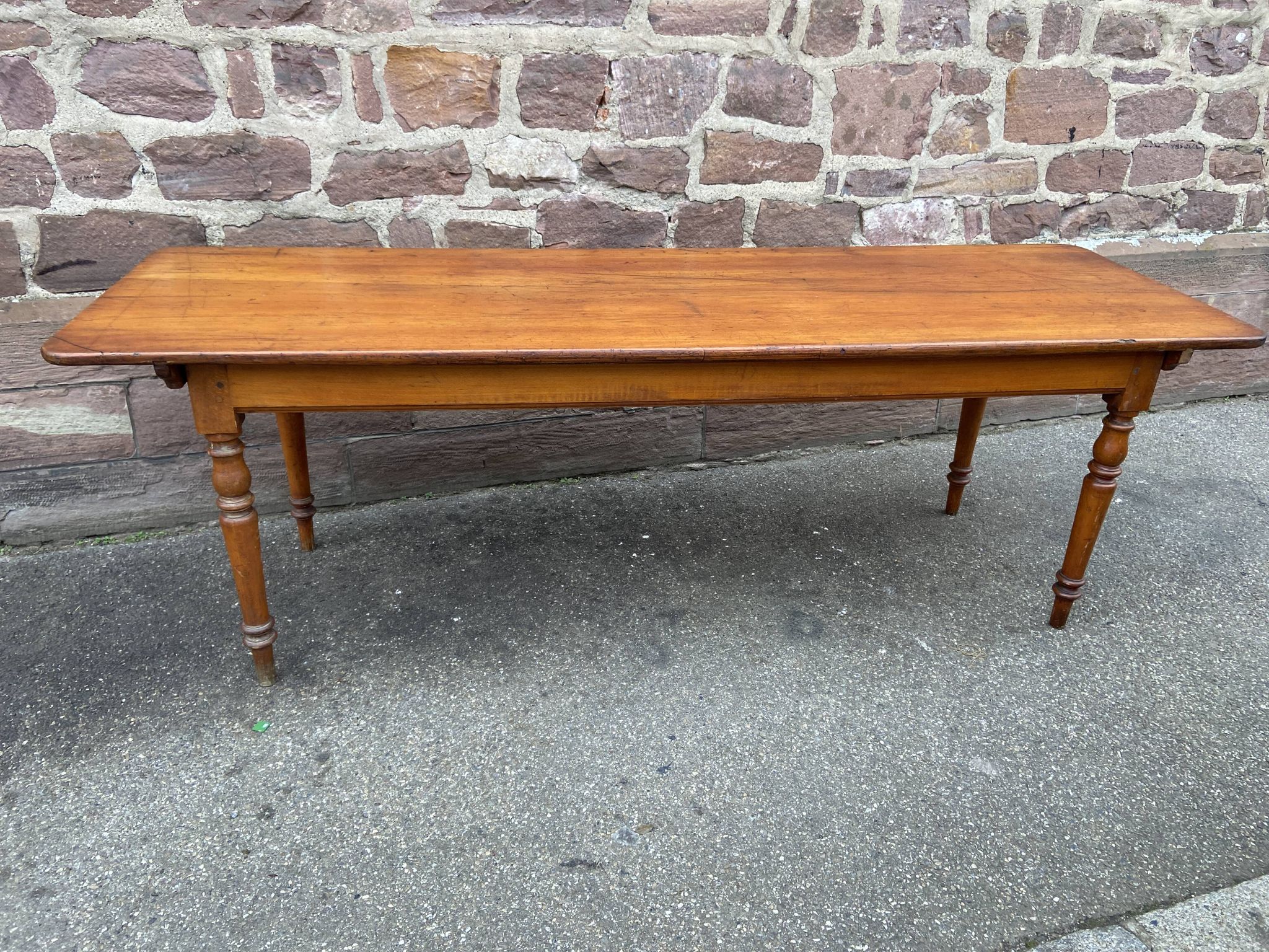 Large Alsatian farmhouse table 225 cm fir shade Merisier