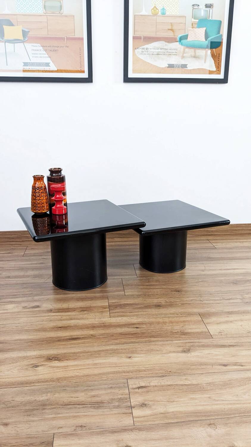 Lot de 2 tables basses gigognes Cidue, années 70
