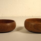 Two bowls, teak pocket emptier
