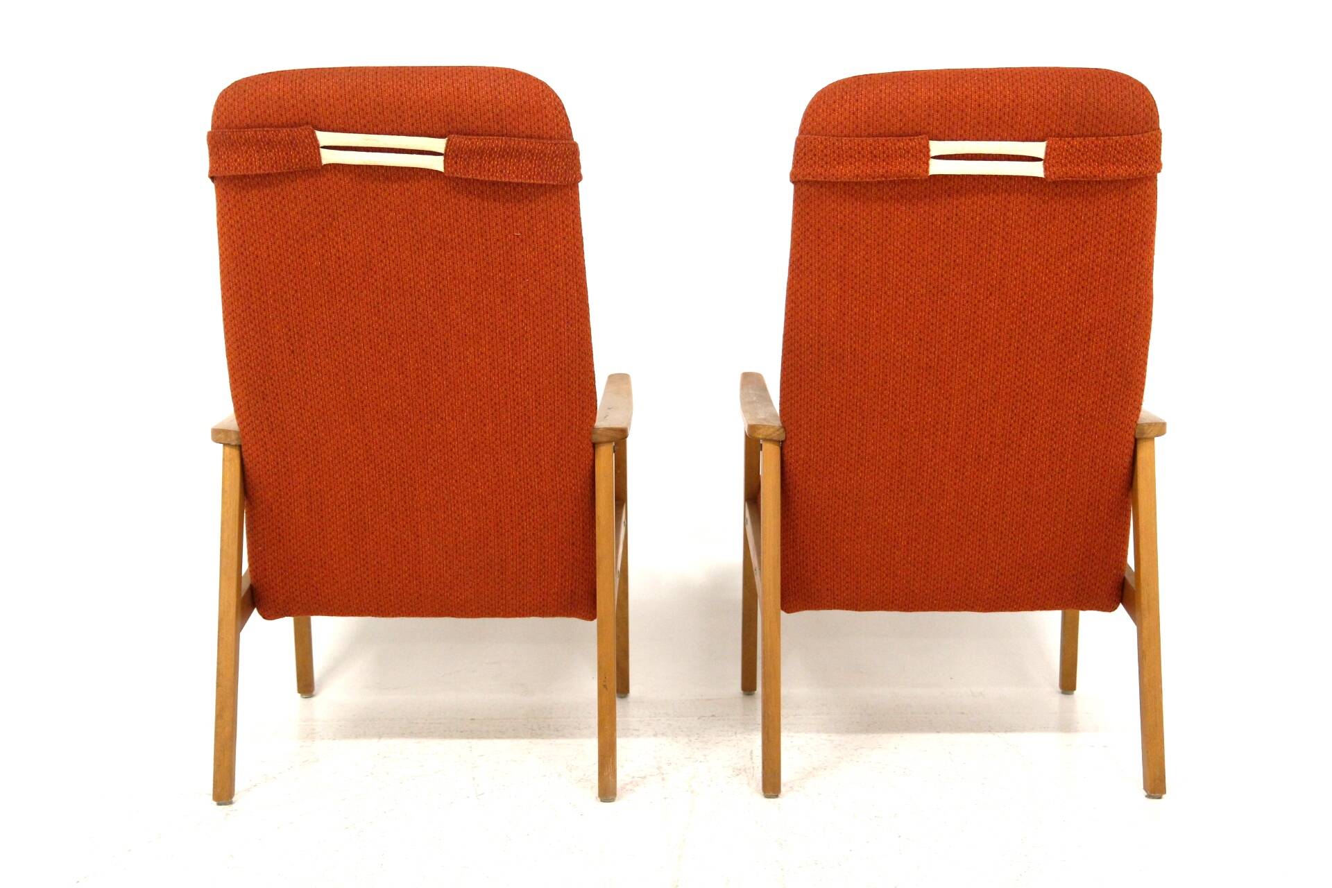 Set of 2 Scandinavian beech armchairs, Sweden, 1950