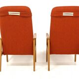 Set of 2 Scandinavian beech armchairs, Sweden, 1950