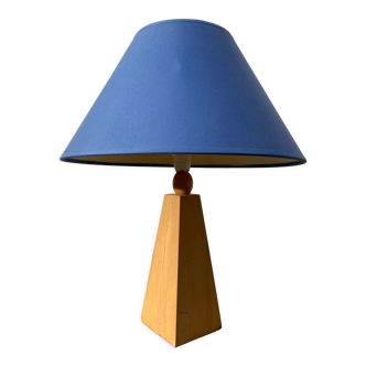 Pyramid 80 wooden lamp and blue