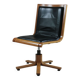 Office armchair in beech and black leather for Cofemo, Italy