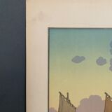 Lithograph by Henri Rivière The Sunset