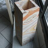 Large serpentine marble floor sheath vase carved into the mass