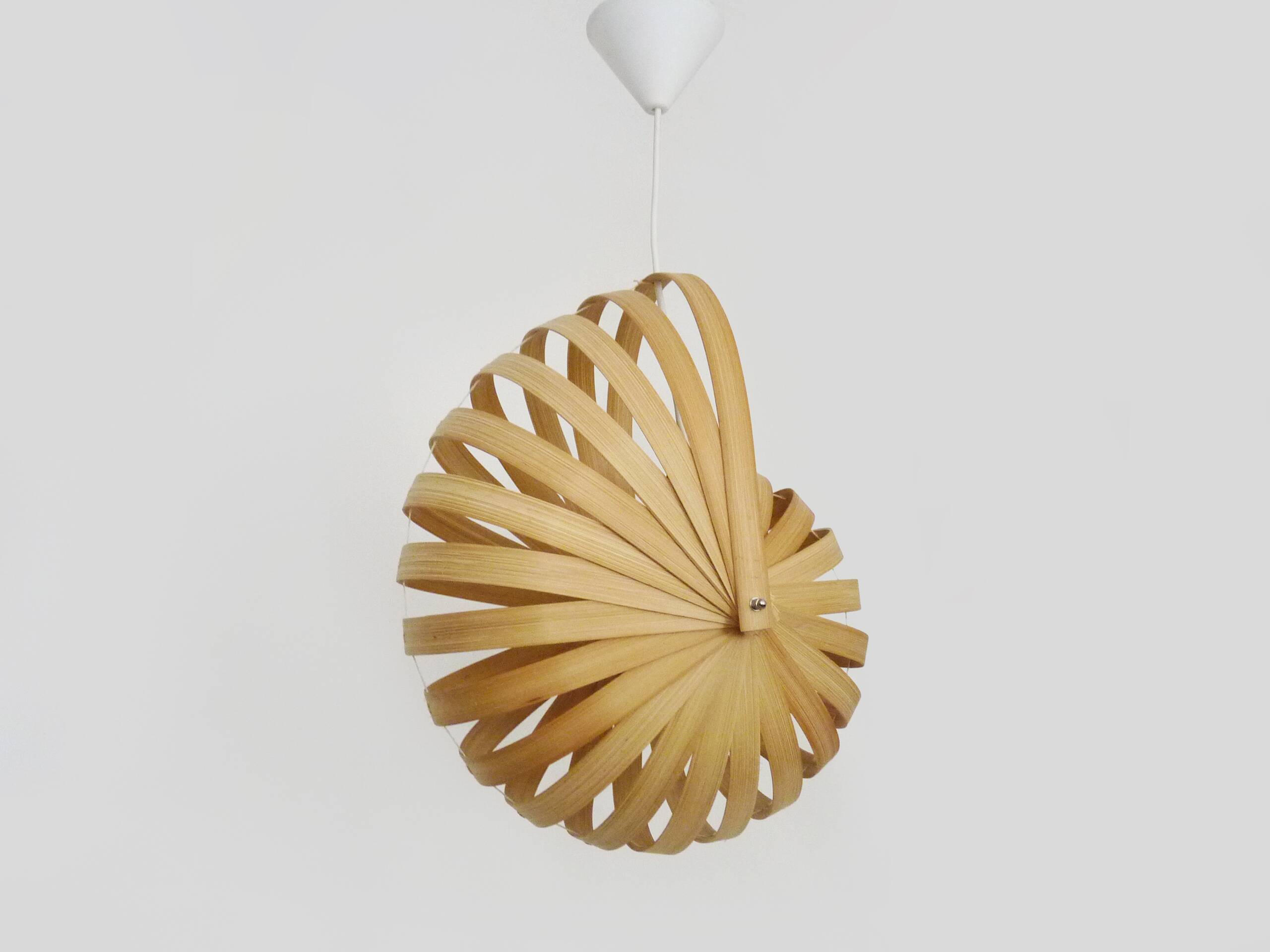 Nautilus pendant light made of wooden slats, 2000s