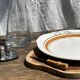 Vintage cake dish with orange and green trim D30
