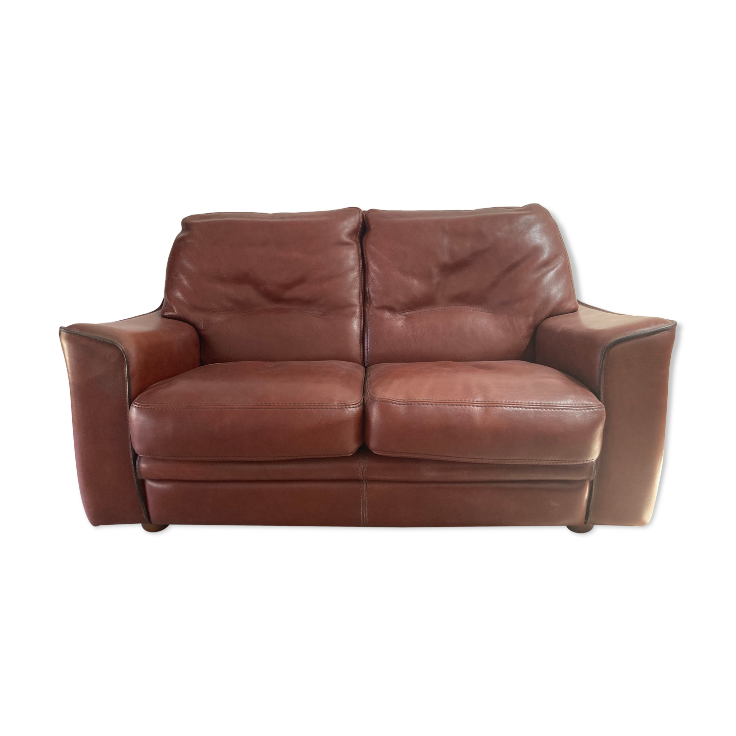 Canape 2 seater 100% leather brown