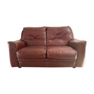 Canape 2 seater 100% leather brown