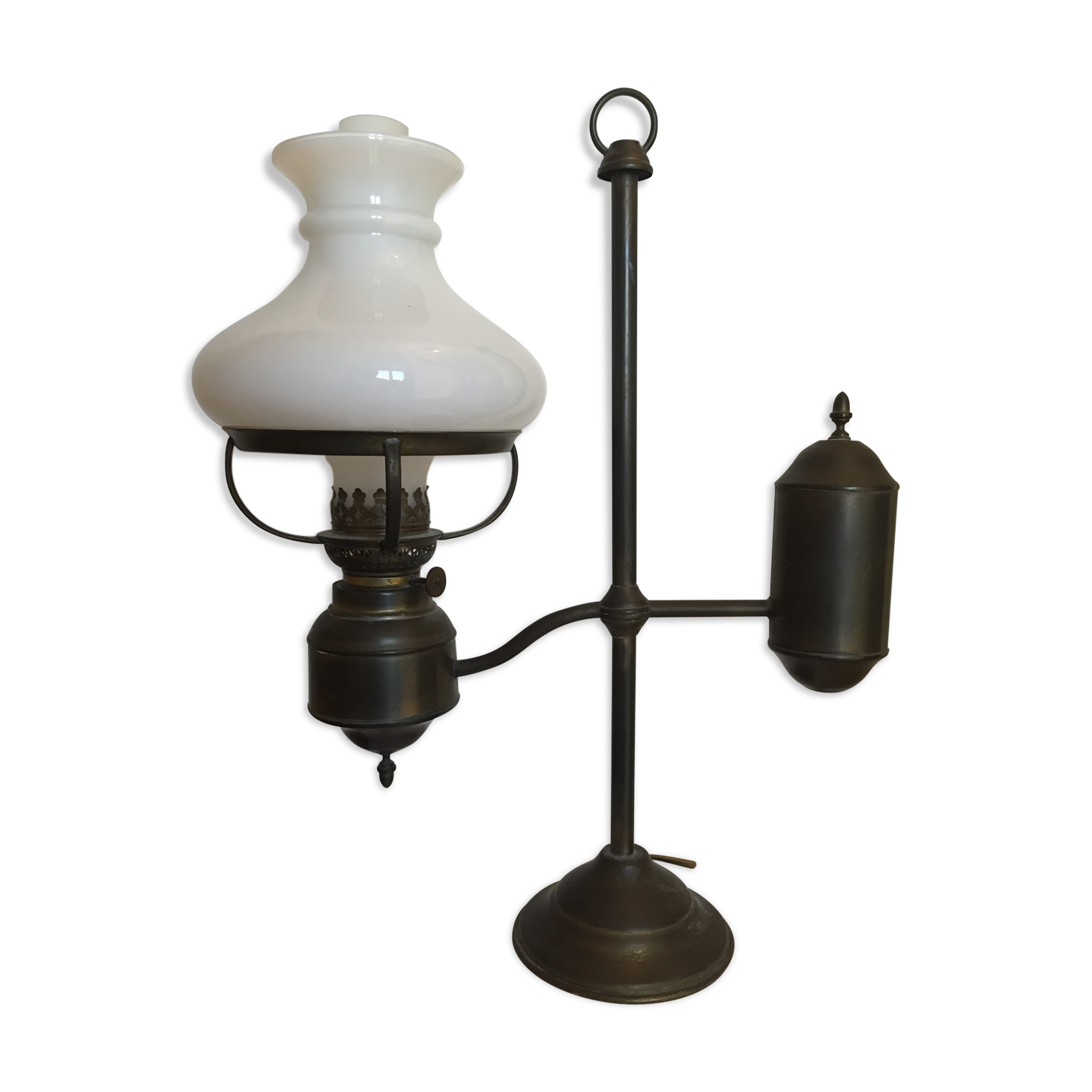 Old lamp opaline and bronze