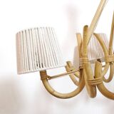 4-light rattan and rope pendant light, 1960-1970.