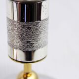Pair of silver metal candlesticks