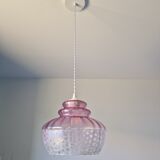 Vintage pendant lamp in pink glass