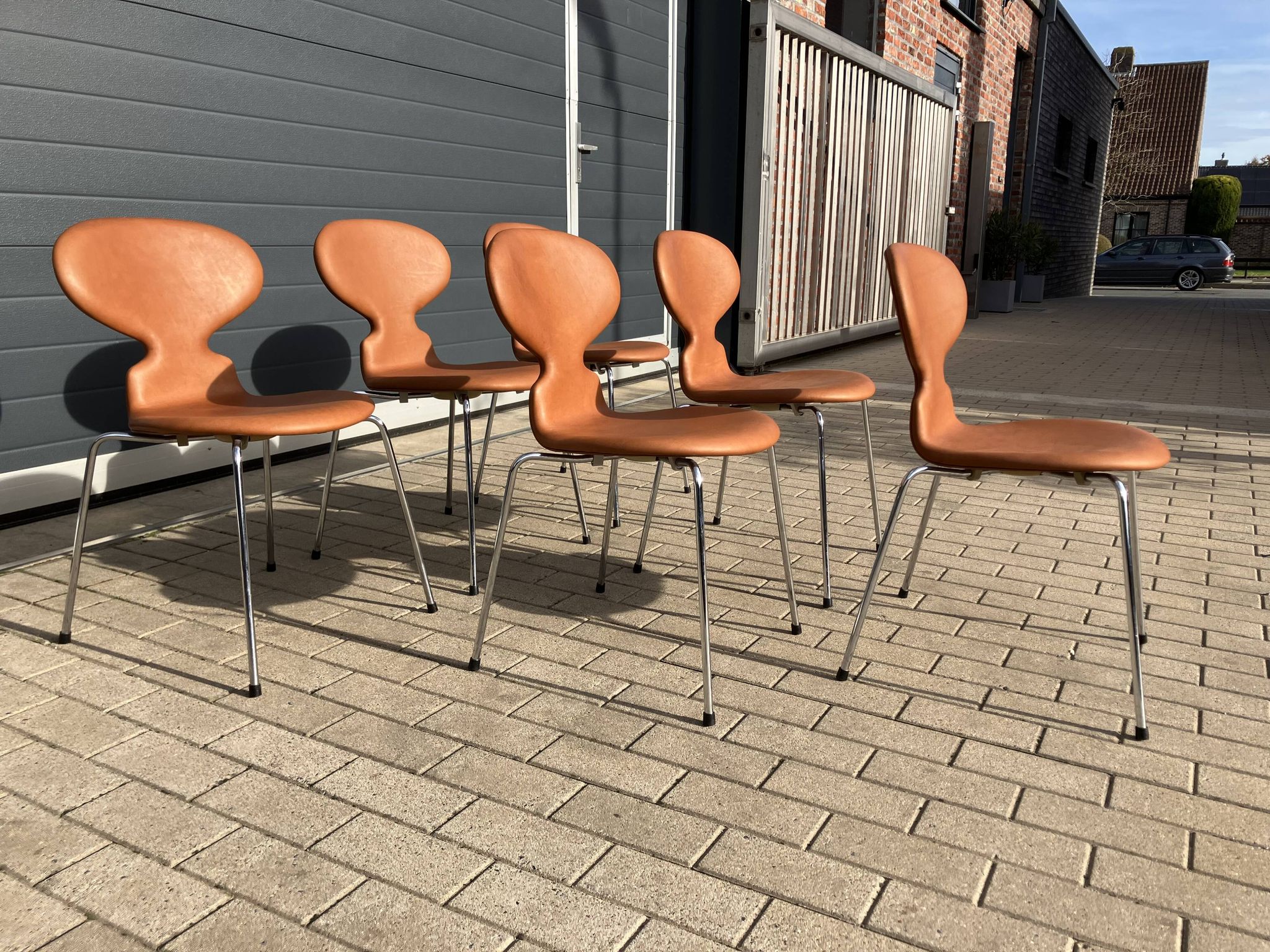 Fritz hansen ant chairs in cognac leather new!!