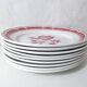 9 flat plates in FB Digoin pink earthenware