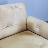 1960s Oak Scandinavian 3-Seater Sofa in Fine Leather Upholstery