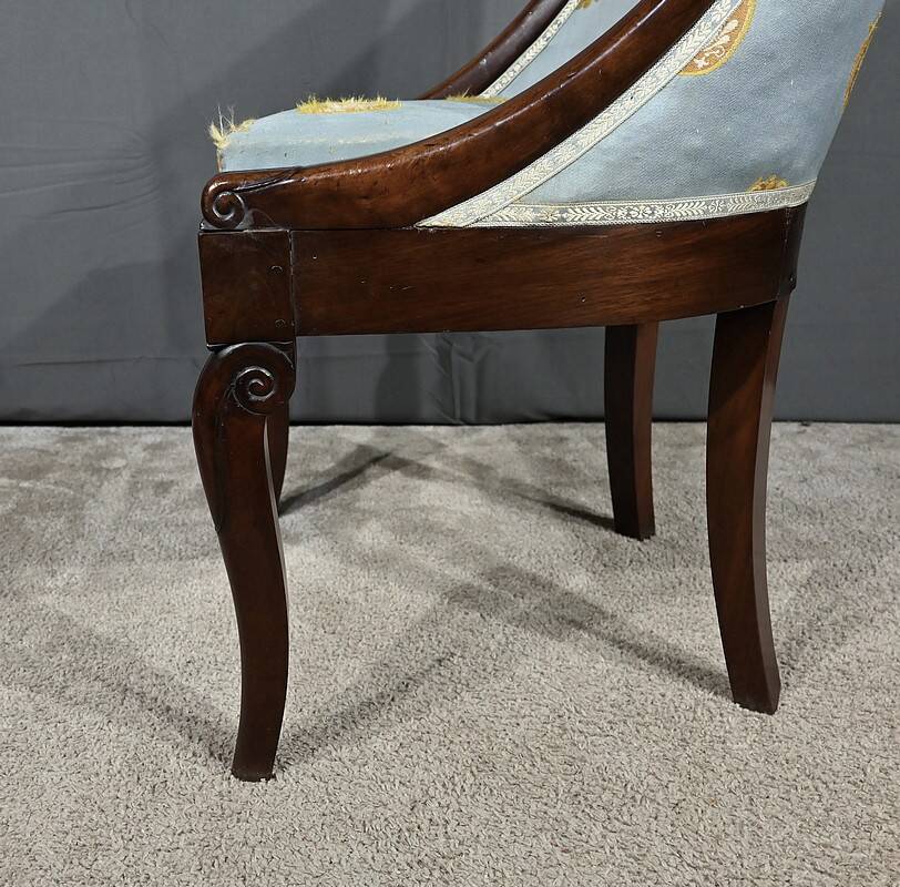 Pair of Mahogany Gondola Chairs, Restoration period – Part 1 of the 19th century