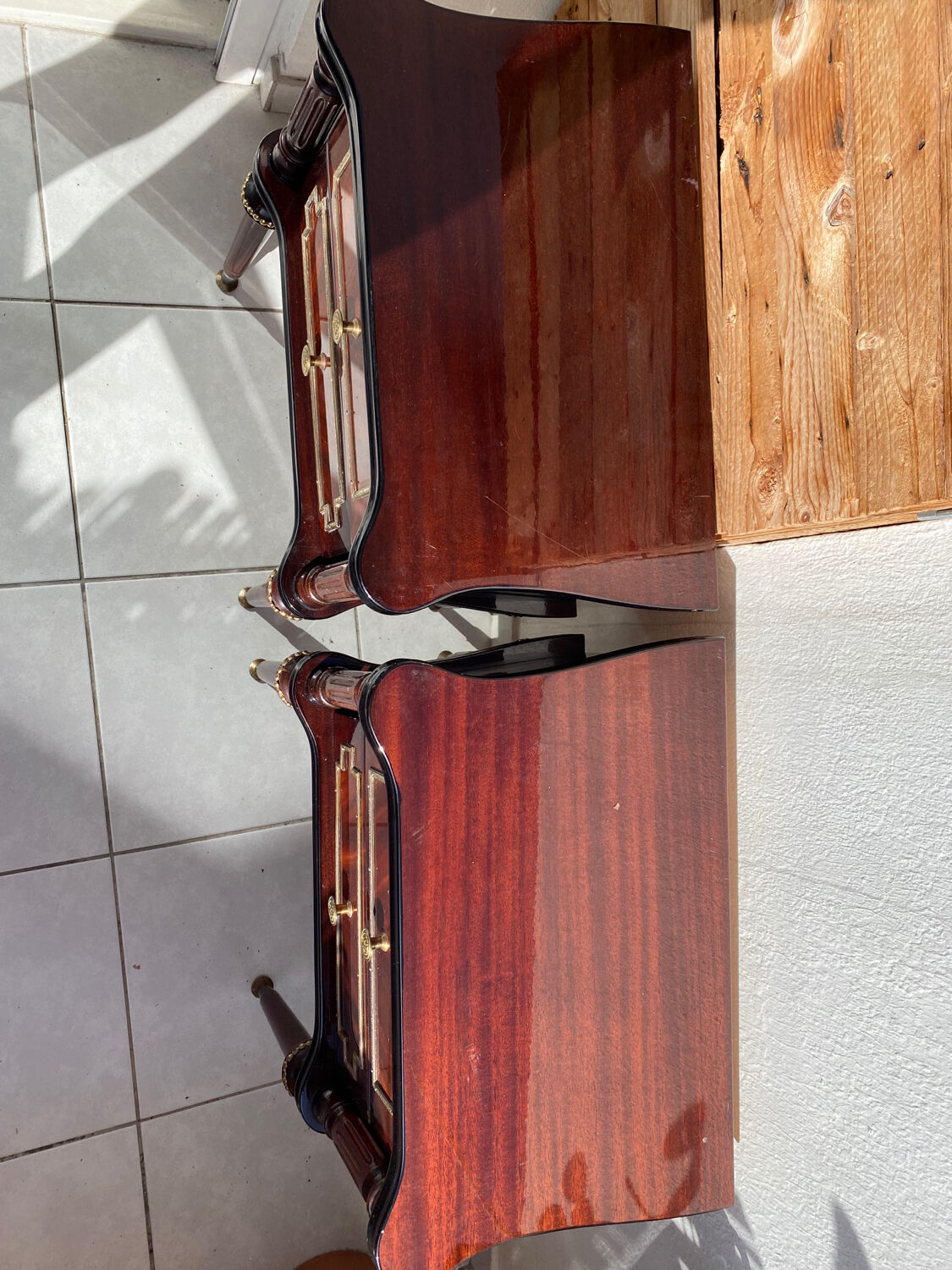 Pair of Louis XVI bedside tables