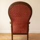 Voltaire armchair Louis Philippe in walnut and red fabric