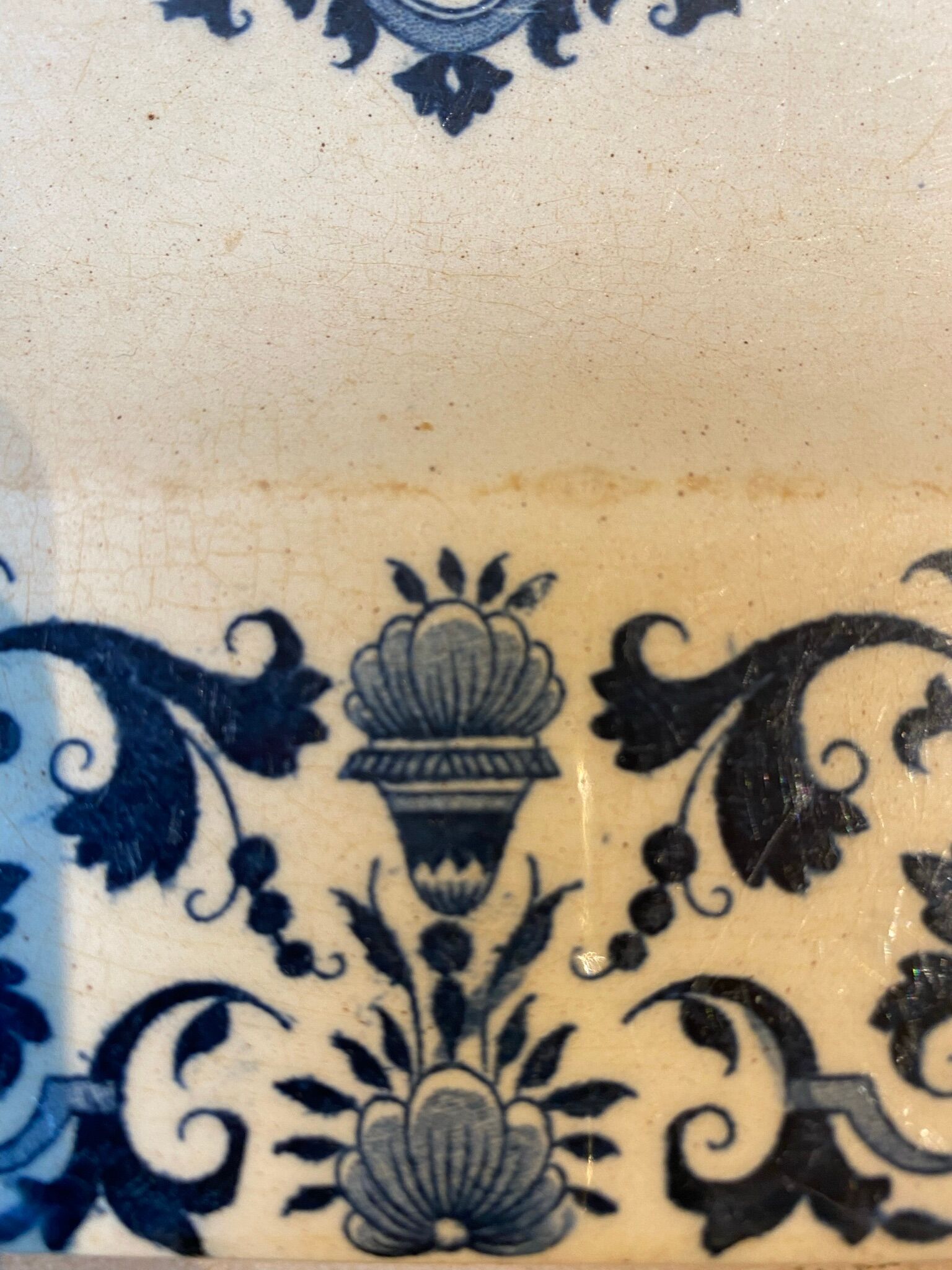 Rectangular dish, Manufacture de Gien model Blue square