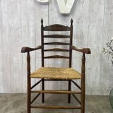 Old straw armchair
