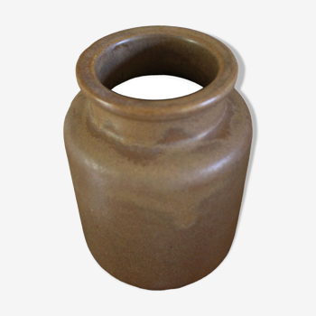 Mustard pot vintage matt brown sandstone