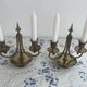 Pair of candlesticks, gilded and enamelled brass, Art Nouveau, early 20th century