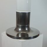 Lampadaire vintage style spatial, ampoule Temde, verre opale chromé.